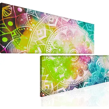 Malvis ® Dvoudílný obraz Barevná mandala Velikost: 100x60 cm