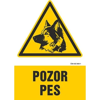 Samolepicí dekorace na vozidlo Pozor pes - tabulka 140 x 200 mm