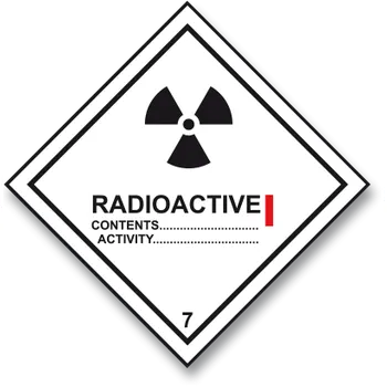 Samolepicí dekorace na vozidlo ADR 7.1 - Radioaktivní látky 1. stupně - samolepka 100 x 100 mm