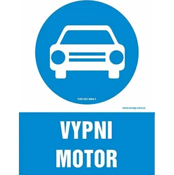 Značení Vypni motor - samolepka 100 x 140 mm