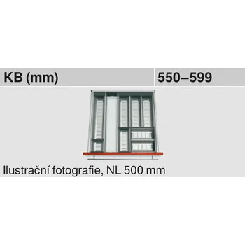 Příborník do zásuvky Příborník BLUM ORGA-LINE sada misek 500 mm ZSI.500BI3 + ZSI.500BI1N (od 550 mm)