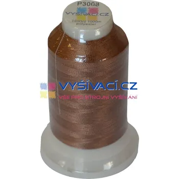 Nit vyšívací nit polyester barva hnědá P3008 návin 1000m NK- balení: 1 kón návin 1000m 36,30 Kč s DPH za kón při nákupu balení 10 kusů