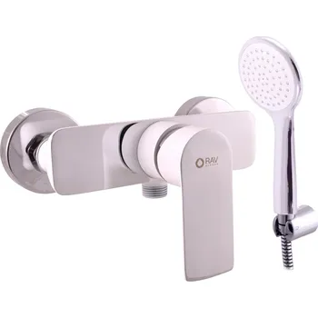 Vodovodní baterie Sprchová baterie RAV SLEZÁK Vltava se sprchovým setem 150 mm bílá/chrom VT481.5/1CB