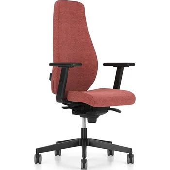 Vysoká otočná židle BJARG, synchronní mechanika, čalounění RIVET červená