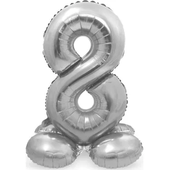 Balónek Folat Balónek fóliový číslo 8 samostojné stříbrné 72 cm