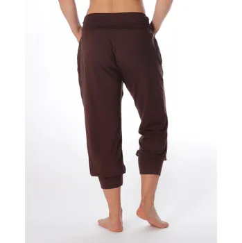 Bambusové tříčtvrteční kalhoty na jógu Nisha Chocolate - XS