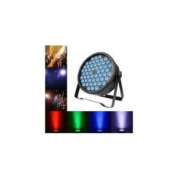 Osvětlovací technika LED PAR flat reflektor 54x 1W RGB 3-in-1, DMX
