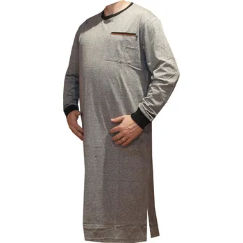 Pánská noční košile xcena Pánské noční košile šedé s dlouhým rukávem Velikost: 6XL
