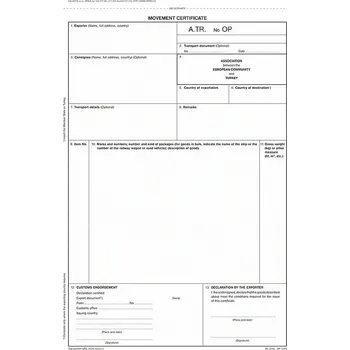 Tiskopis Průvodní osvědčení ATR, A4, OP1394