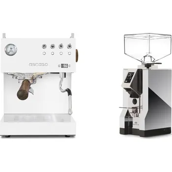 Set domácích spotřebičů Ascaso Steel UNO PID, White&Wood + Eureka Mignon Specialita, CR…