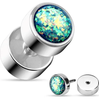 Piercing Šperky4U Falešný piercing do ucha - barva zelená - FP102-G