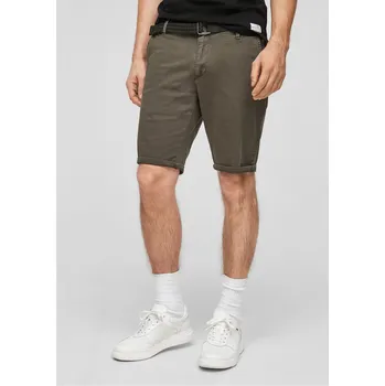 Pánské kraťasy Q/S s.Oliver pánské regular fit bermudy s páskem khaki Velikost: 29