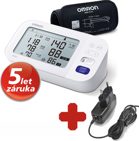 Tonometr OMRON M6 Comfort s AFib + adaptér