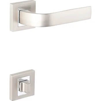 Dveřní kování Klika Naturel Cynthia nikl perla hranatá rozeta, WC CYNTHIAHRNPWC