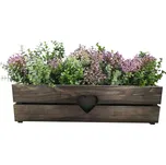 AMADEA Dřevěný obal s truhlíkem se srdcem tmavý, 62x21,5x17cm Český výrobek