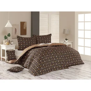 Povlečení Matějovský Thalaso hnědé 140 x 200, 70 x 90 cm zipový uzávěr