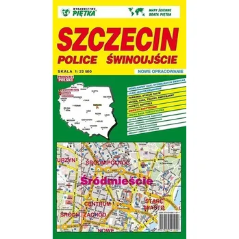 Literární cestopis Szczecin, Police, Świnoujście 1:22 500 plan miasta