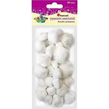 Set školních potřeb Pompony akrylowe białe 20szt.