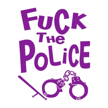 Polep vozidla SAMOLEPKA Fuck the police 002 (14 - fialová) NA AUTO, NÁLEPKA, FÓLIE, POLEP, TUNING, VLASTNÍ TEXT, TISK, AUTOSAMOLEPKY.cz, POLEPY, OBRÁZEK, LOGO, SAMOLEPKY