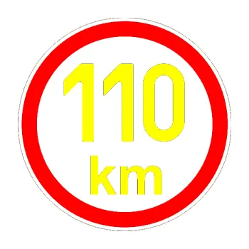 samolepka Maximální rychlost 110km - nejvyšší konstrukční rychlost (05 - žlutá citron) SAMOLEPKA NA AUTO, NÁLEPKA, FÓLIE, POLEP, TUNING, VLASTNÍ TEXT, TISK, AUTOSAMOLEPKY.cz, POLEPY, OBRÁZEK, LOGO, 3D STICKERS