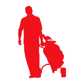 Polep vozidla SAMOLEPKA Golfista 009 levá (10 - červená) NA AUTO, NÁLEPKA, FÓLIE, POLEP, TUNING, VLASTNÍ TEXT, TISK, AUTOSAMOLEPKY.cz, POLEPY, OBRÁZEK, LOGO, SAMOLEPKY