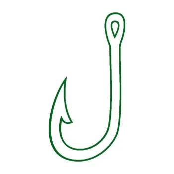 Polep vozidla SAMOLEPKA Háček na ryby 002 levá (20 - tmavě zelená) NA AUTO, NÁLEPKA, FÓLIE, POLEP, TUNING, VLASTNÍ TEXT, TISK, AUTOSAMOLEPKY.cz, POLEPY, OBRÁZEK, LOGO, SAMOLEPKY