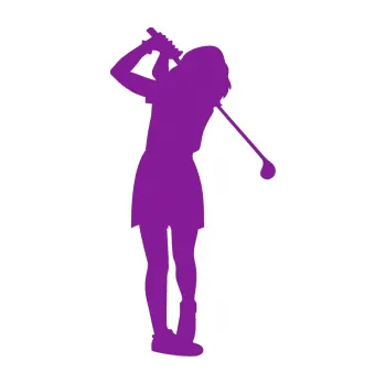 Polep vozidla SAMOLEPKA Golfistka 014 pravá (14 - fialová) NA AUTO, NÁLEPKA, FÓLIE, POLEP, TUNING, VLASTNÍ TEXT, TISK, AUTOSAMOLEPKY.cz, POLEPY, OBRÁZEK, LOGO, SAMOLEPKY