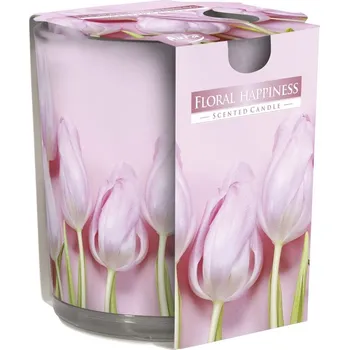 Vánoční svícen Svíčka vonná - sklo 100 g, květinová radost, doprodej