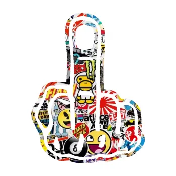 Samolepicí dekorace na vozidlo Fuck off levá (83 - Sticker bomb) SAMOLEPKA NA AUTO, NÁLEPKA, FÓLIE, POLEP, TUNING, VLASTNÍ TEXT, TISK, AUTOSAMOLEPKY.cz, POLEPY, OBRÁZEK, LOGO, 3D STICKERS