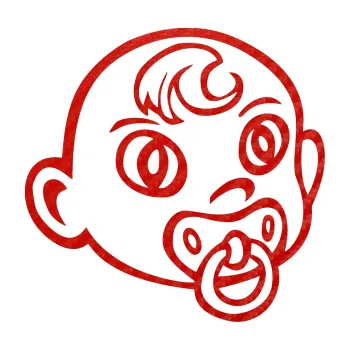 Samolepicí dekorace na vozidlo Dítě v autě 005 pravá miminko s dudlíkem hlavička (53 - 3D karbon červený) SAMOLEPKA NA AUTO, NÁLEPKA, FÓLIE, POLEP, TUNING, VLASTNÍ TEXT, TISK, AUTOSAMOLEPKY.cz, POLEPY, OBRÁZEK, LOGO, 3D STICKERS