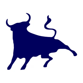 Samolepící dekorace SAMOLEPKA Býk 002 levá (23 - tmavě modrá) NA AUTO, NÁLEPKA, FÓLIE, POLEP, TUNING, VLASTNÍ TEXT, TISK, AUTOSAMOLEPKY.cz, POLEPY, OBRÁZEK, LOGO, SAMOLEPKY