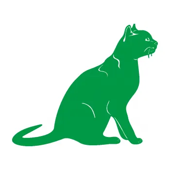 Samolepící dekorace Kočka 021 pravá (12 - zelená) SAMOLEPKA NA AUTO, NÁLEPKA, FÓLIE, POLEP, TUNING, VLASTNÍ TEXT, TISK, AUTOSAMOLEPKY.cz, POLEPY, OBRÁZEK, LOGO, 3D STICKERS