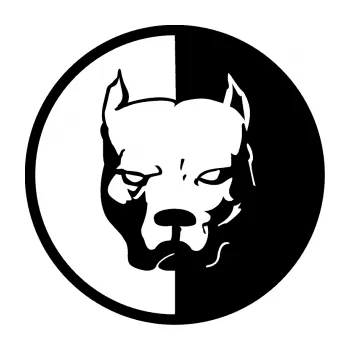 Samolepicí dekorace na vozidlo Pitbull 001 kruh pravá (01 - černá) SAMOLEPKA NA AUTO, NÁLEPKA, FÓLIE, POLEP, TUNING, VLASTNÍ TEXT, TISK, AUTOSAMOLEPKY.cz, POLEPY, OBRÁZEK, LOGO, 3D STICKERS