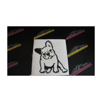 samolepka Pes 061 levá Francouzský buldoček (17 - šedá) SAMOLEPKA NA AUTO, NÁLEPKA, FÓLIE, POLEP, TUNING, VLASTNÍ TEXT, TISK, AUTOSAMOLEPKY.cz, POLEPY, OBRÁZEK, LOGO, 3D STICKERS