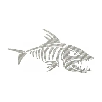 Samolepicí dekorace na vozidlo Ryba kostra 003 pravá (52 - 3D karbon stříbrný) SAMOLEPKA NA AUTO, NÁLEPKA, FÓLIE, POLEP, TUNING, VLASTNÍ TEXT, TISK, AUTOSAMOLEPKY.cz, POLEPY, OBRÁZEK, LOGO, 3D STICKERS