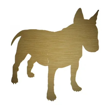 Polep vozidla SAMOLEPKA Pes 090 pravá Bulteriér (64 - škrábaný kov zlatý) NA AUTO, NÁLEPKA, FÓLIE, POLEP, TUNING, VLASTNÍ TEXT, TISK, AUTOSAMOLEPKY.cz, POLEPY, OBRÁZEK, LOGO, SAMOLEPKY