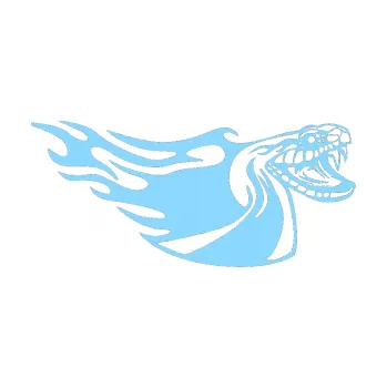 Samolepicí dekorace na vozidlo Animal flames 082 pravá kobra (03 - světle modrá) SAMOLEPKA NA AUTO, NÁLEPKA, FÓLIE, POLEP, TUNING, VLASTNÍ TEXT, TISK, AUTOSAMOLEPKY.cz, POLEPY, OBRÁZEK, LOGO, 3D STICKERS