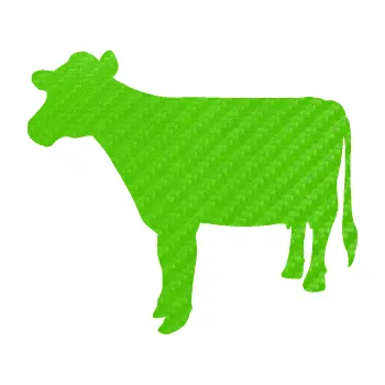 Samolepící dekorace Kráva 001 levá (58 - 3D karbon zelený kawasaki) SAMOLEPKA NA AUTO, NÁLEPKA, FÓLIE, POLEP, TUNING, VLASTNÍ TEXT, TISK, AUTOSAMOLEPKY.cz, POLEPY, OBRÁZEK, LOGO, 3D STICKERS