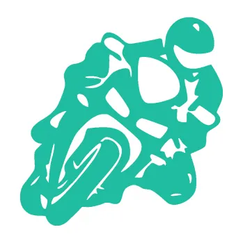 Samolepící dekorace SAMOLEPKA Motorkář 013 pravá (25 - tyrkysová) NA AUTO, NÁLEPKA, FÓLIE, POLEP, TUNING, VLASTNÍ TEXT, TISK, AUTOSAMOLEPKY.cz, POLEPY, OBRÁZEK, LOGO, SAMOLEPKY