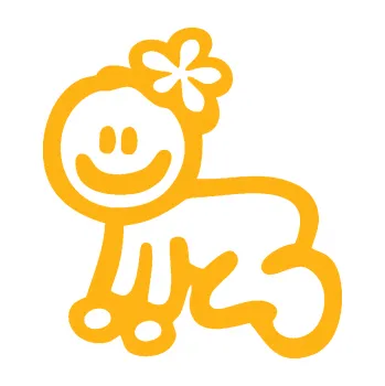 samolepka Cartoon family mimi holčička Hawaii (21 - světle oranžová) SAMOLEPKA NA AUTO, NÁLEPKA, FÓLIE, POLEP, TUNING, VLASTNÍ TEXT, TISK, AUTOSAMOLEPKY.cz, POLEPY, OBRÁZEK, LOGO, 3D STICKERS