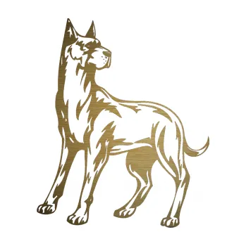 Polep vozidla SAMOLEPKA Pes 041 levá (64 - škrábaný kov zlatý) NA AUTO, NÁLEPKA, FÓLIE, POLEP, TUNING, VLASTNÍ TEXT, TISK, AUTOSAMOLEPKY.cz, POLEPY, OBRÁZEK, LOGO, SAMOLEPKY