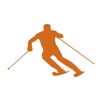 Samolepicí dekorace na vozidlo Lyžař 021 levá (26 - oříšková) SAMOLEPKA NA AUTO, NÁLEPKA, FÓLIE, POLEP, TUNING, VLASTNÍ TEXT, TISK, AUTOSAMOLEPKY.cz, POLEPY, OBRÁZEK, LOGO, 3D STICKERS