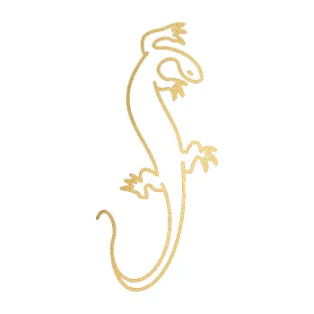 Samolepící dekorace Ještěrka 005 pravá (43 - zlatá metalíza) SAMOLEPKA NA AUTO, NÁLEPKA, FÓLIE, POLEP, TUNING, VLASTNÍ TEXT, TISK, AUTOSAMOLEPKY.cz, POLEPY, OBRÁZEK, LOGO, 3D STICKERS