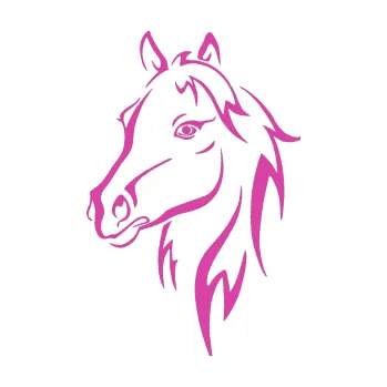 Samolepící dekorace Kůň 030 levá (16 - růžová) SAMOLEPKA NA AUTO, NÁLEPKA, FÓLIE, POLEP, TUNING, VLASTNÍ TEXT, TISK, AUTOSAMOLEPKY.cz, POLEPY, OBRÁZEK, LOGO, 3D STICKERS