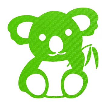 Samolepící dekorace SAMOLEPKA Koala 001 levá (58 - 3D karbon zelený kawasaki) NA AUTO, NÁLEPKA, FÓLIE, POLEP, TUNING, VLASTNÍ TEXT, TISK, AUTOSAMOLEPKY.cz, POLEPY, OBRÁZEK, LOGO, SAMOLEPKY