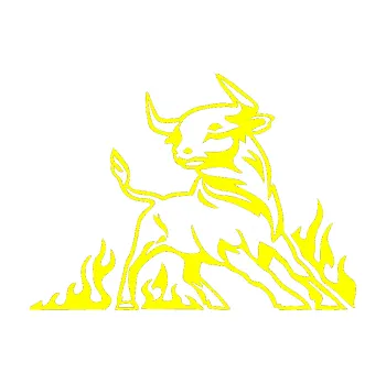 Samolepicí dekorace na vozidlo Animal flames 062 pravá býk (05 - žlutá citron) SAMOLEPKA NA AUTO, NÁLEPKA, FÓLIE, POLEP, TUNING, VLASTNÍ TEXT, TISK, AUTOSAMOLEPKY.cz, POLEPY, OBRÁZEK, LOGO, 3D STICKERS