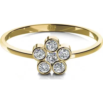 Prsten Couple, Romantický prsten Madeline ze žlutého zlata a zirkonů, vel. 52, prům. 16.6 mm, 585-68-1-0171.0Z00.0.52.001