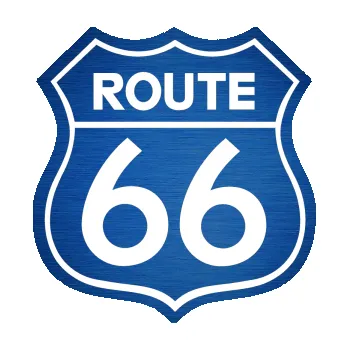 Autodoplněk Samolepka na auto Route 66 - jedna barva (65 - škrábaný kov modrý) NÁLEPKA, FÓLIE, POLEPY, TUNING, VLASTNÍ TEXT, TISK, AUTOSAMOLEPKY.cz, SAMOLEPKY, OBRÁZEK, LOGO, VÝROBA, PRODEJ