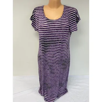 Dámské šaty Šaty na léto se spadlým rukávem OROP, Barva Fialová, Velikost XXL 48, Materiál 98% Polyester 2% Lycra