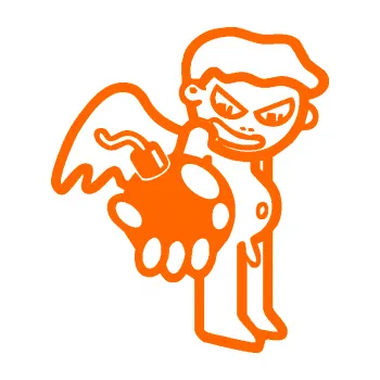 Samolepicí dekorace na vozidlo Bomba 002 pravá (73 - Fluorescentní oranžová) SAMOLEPKA NA AUTO, NÁLEPKA, FÓLIE, POLEP, TUNING, VLASTNÍ TEXT, TISK, AUTOSAMOLEPKY.cz, POLEPY, OBRÁZEK, LOGO, 3D STICKERS